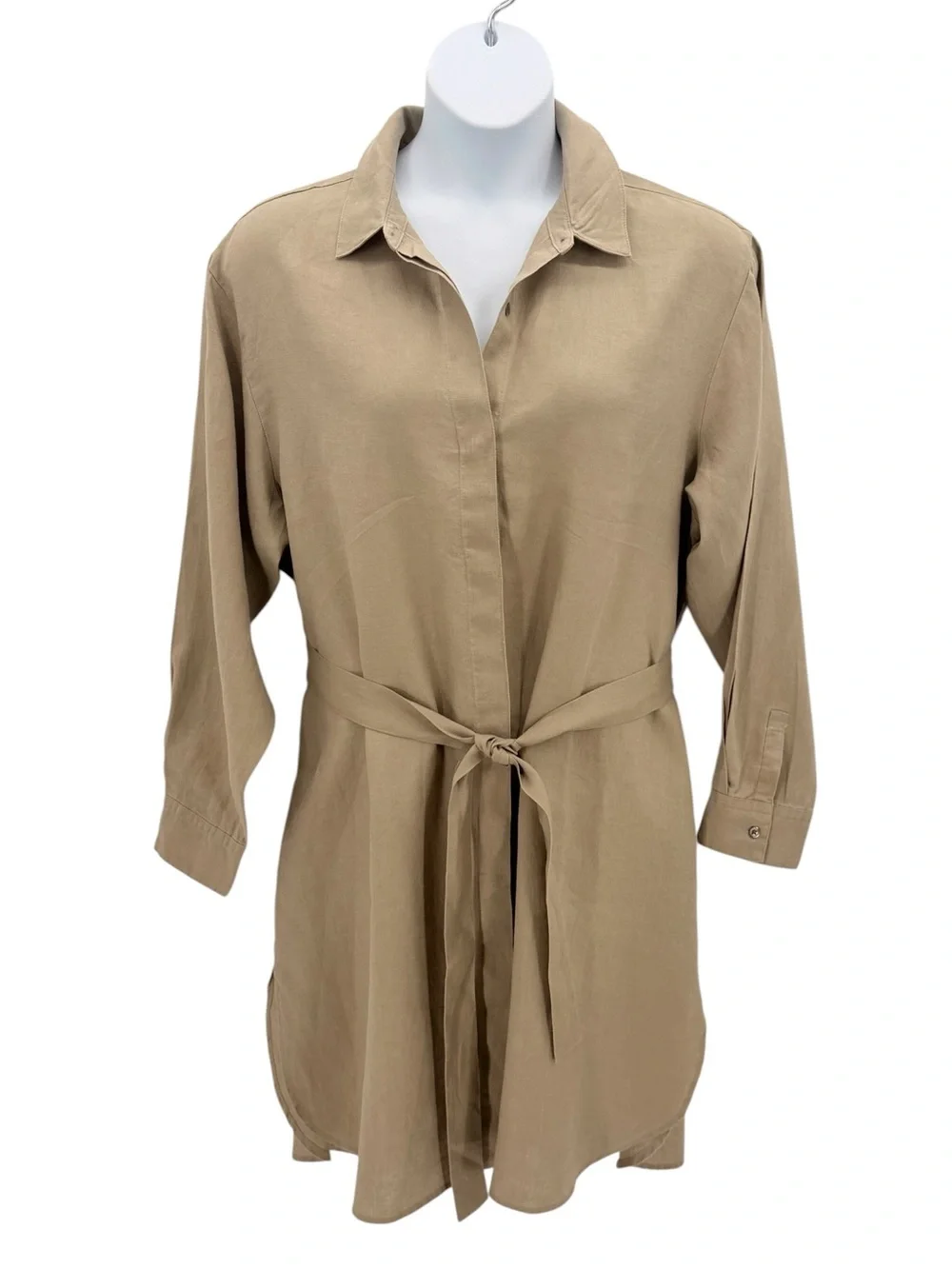 JAMES PERSE Linen Blend Belted Shirtdress Overcast Size XL (James Perse Size 4)